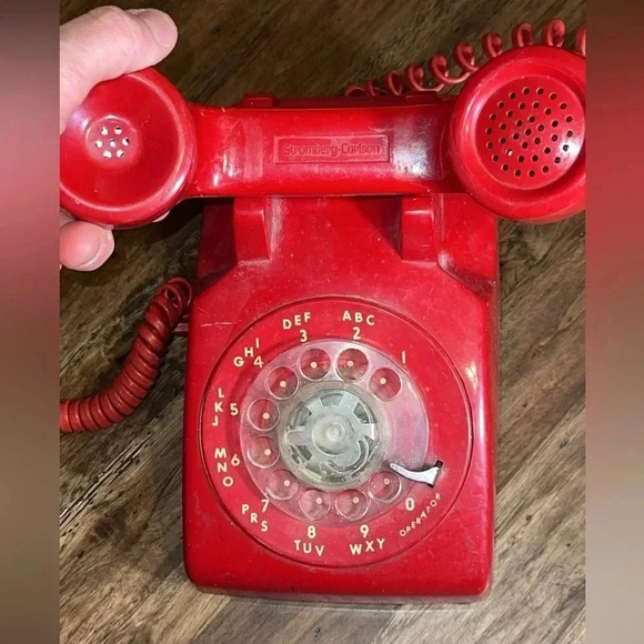 OLD Stromberg Carlson Classic Red Vintage Fashioned Desk Rotary Telephone Phone - Picture 1 of 14